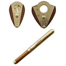 Xikar Cigar Cutter & Pen Set Zebra Wood