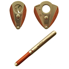 Xikar Cigar Cutter & Pen Set Redwood