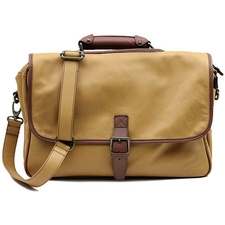 Claudio Albieri Pipe Briefcase Tan/Chestnut Italian Leather