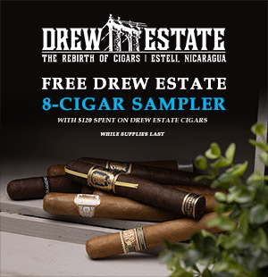 Free Drew Estate 8-Cigar Sampler with $120 Spent on Drew Estate Cigars