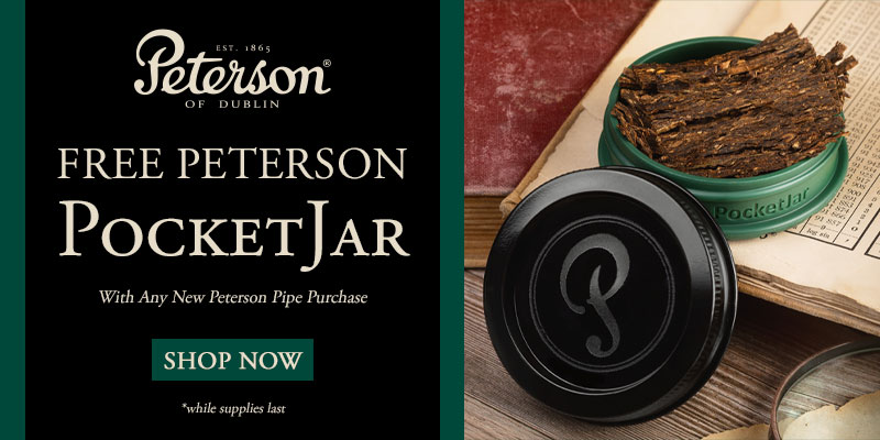 Free PocketJar With Any New Peterson Pipe Purchase