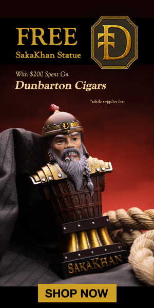 Free SakaKhan Statue with $200 Spent on Dunbarton Cigars