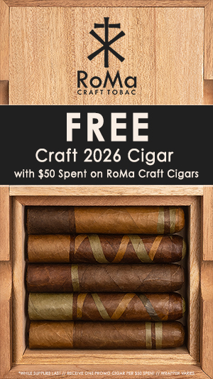 Free Craft 2026 Cigar with $50 Spent on RoMa Craft Cigars