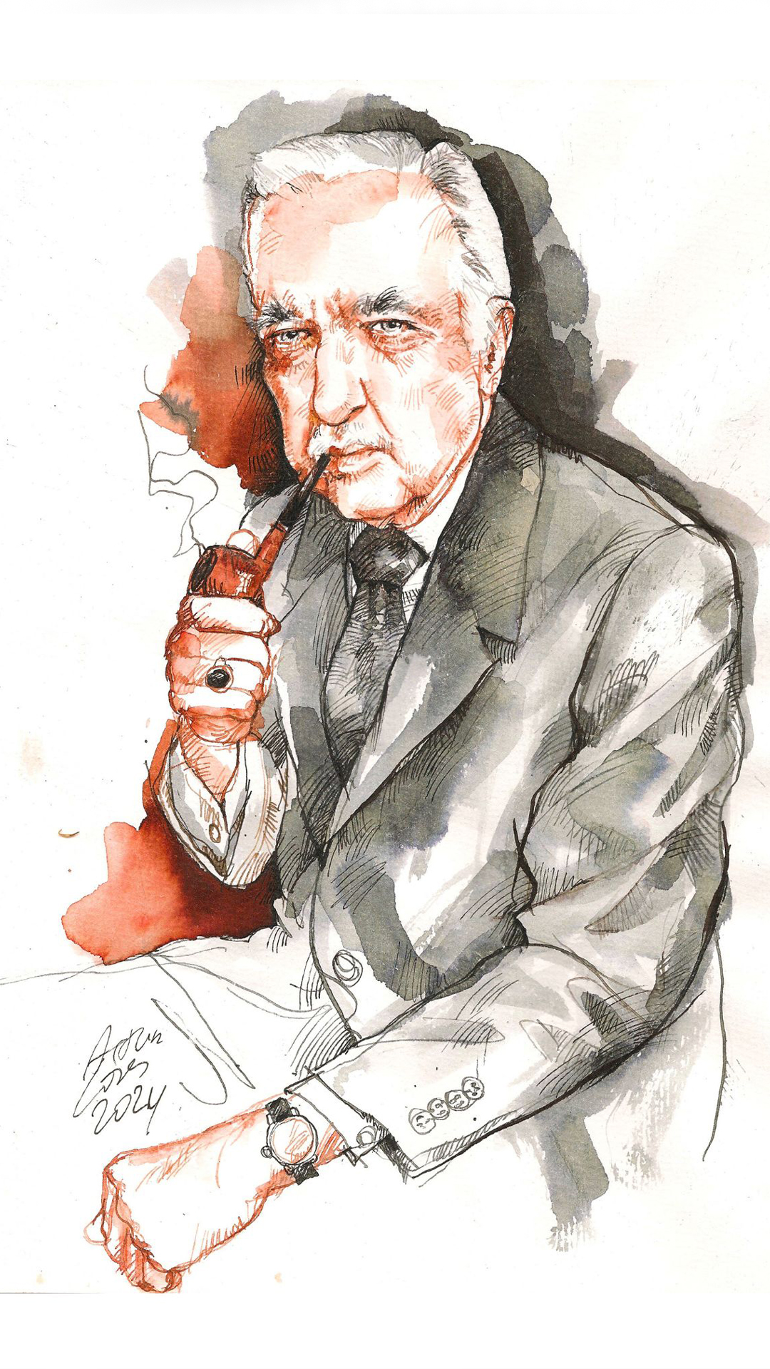 Portrait of Walter Cronkite by Artur Lopes