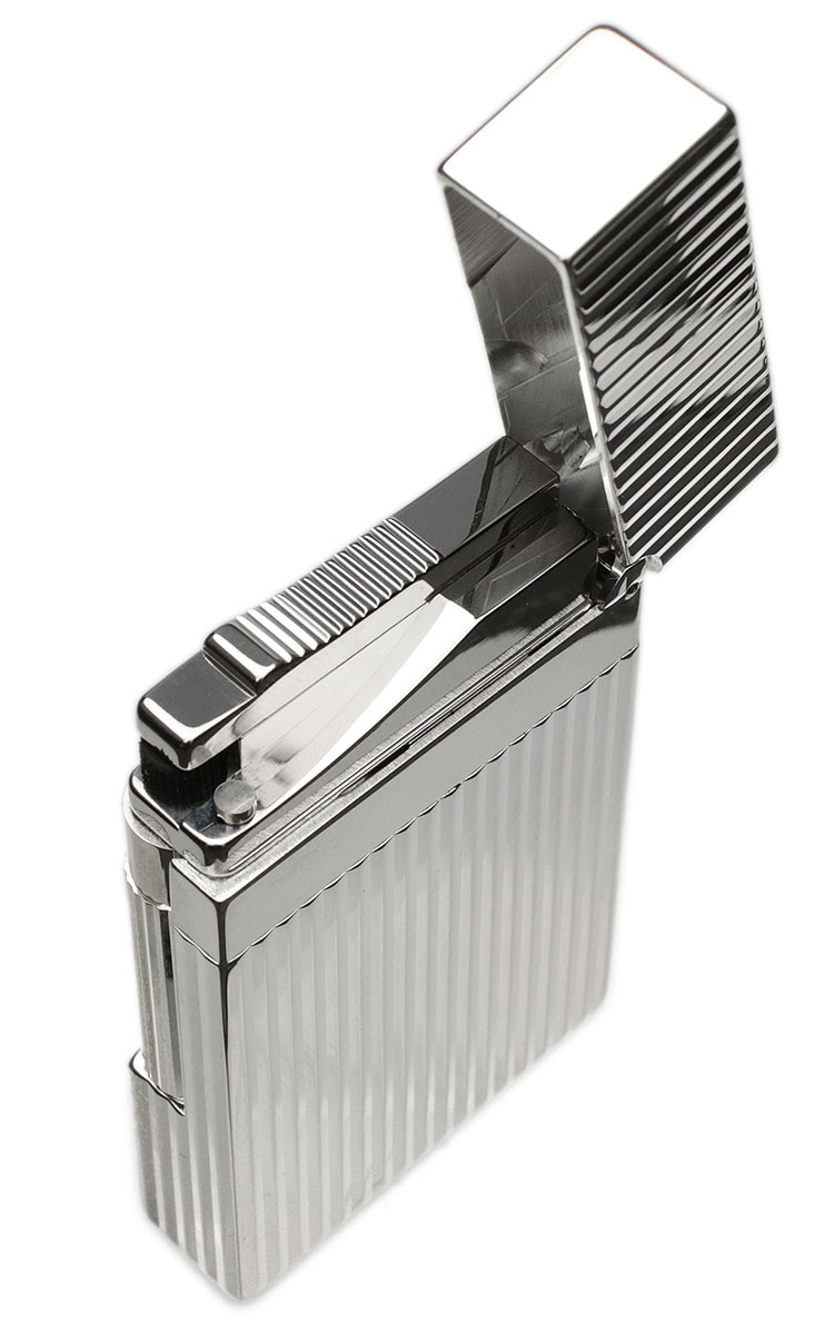Lighters S.T. Dupont Lighter - Ligne 2 Silver Vertical Lines Palladium