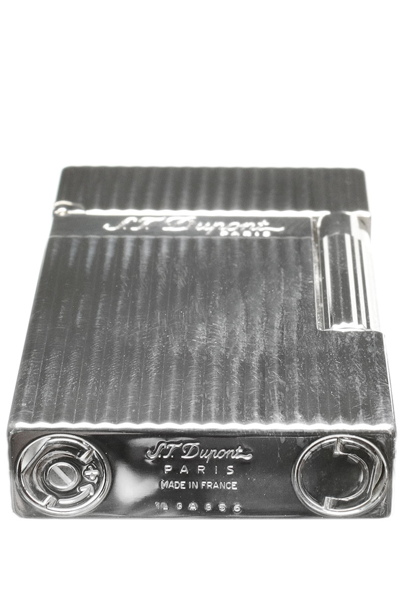 Lighters S.T. Dupont Lighter - Ligne 2 Silver Vertical Lines Palladium