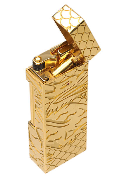 Lighters Dunhill Pipe Lighter - Rollagas Dragon Gold Plate