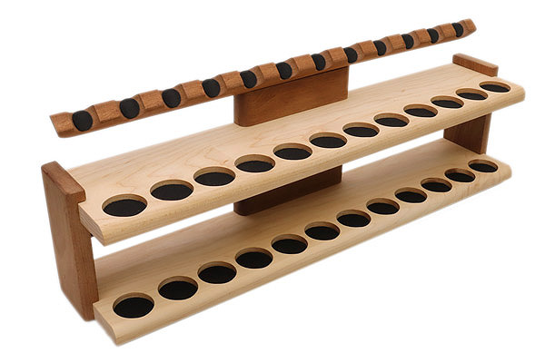 Stands & Pouches Neal Yarm 24 Pipe Stand - Two Tier Mahogany and Maple