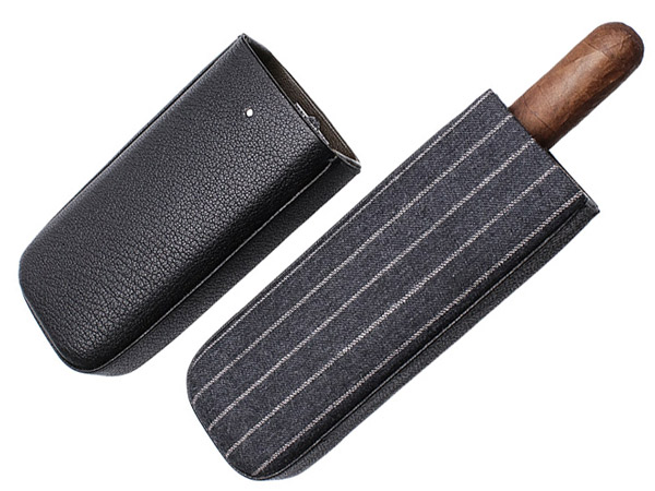 Humidors & Travel Cases Dunhill Cigar Case Black with Grey Stripe
