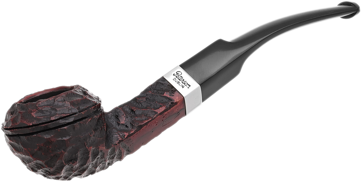 Peterson Junior Rusticated Nickel Mounted Bent Bulldog Fishtail