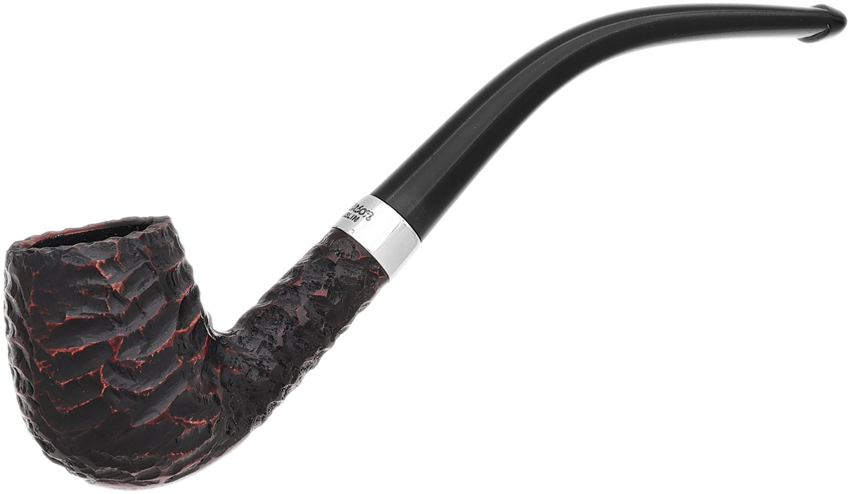 Peterson Junior Rusticated Nickel Mounted Bent Billiard Fishtail