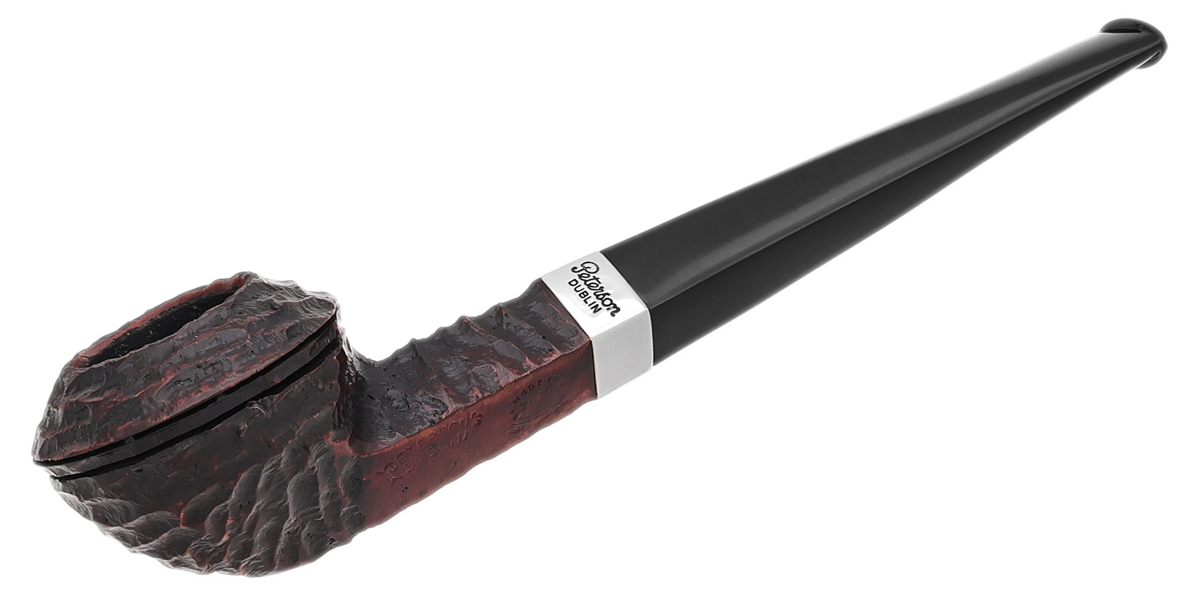 Peterson Junior Rusticated Nickel Mounted Straight Bulldog Fishtail