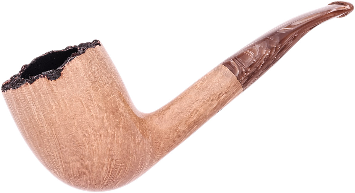 Randy Wiley Feather Carved Bent Billiard (66)