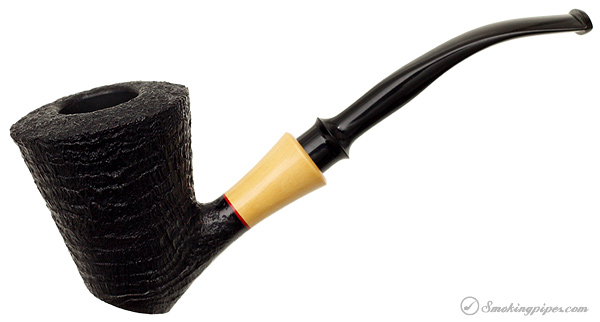 Tsuge Kyoichiro Sandblasted Cherrywood Memorial Pipe with Boxwood