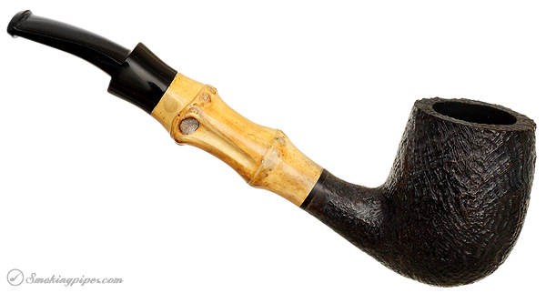 Tsuge Sandblasted Bent Billiard with Bamboo