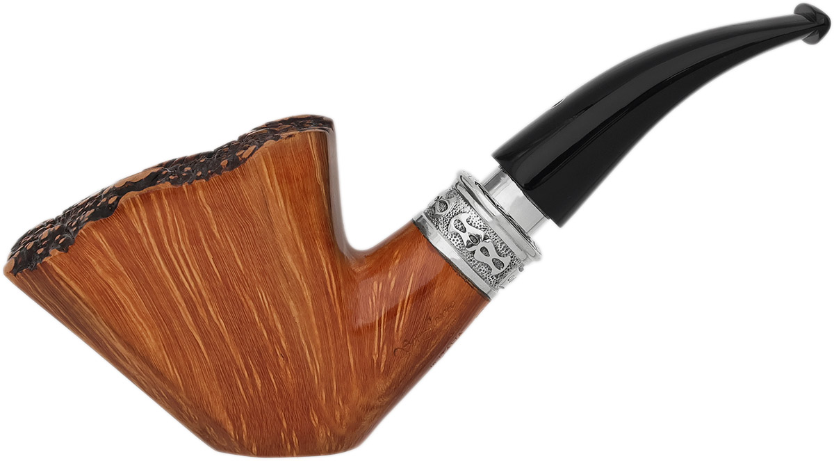 Ser Jacopo Delecta Fiammata Smooth Bent Dublin with Silver (Granato) (C)