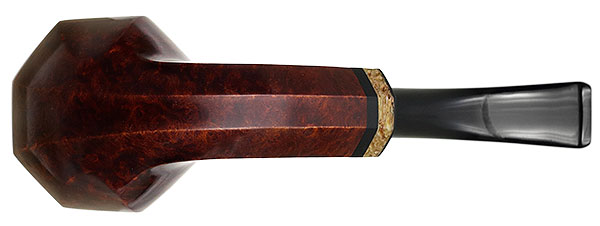 Tonni Nielsen Smooth Paneled Bent Brandy with Petrified Bone