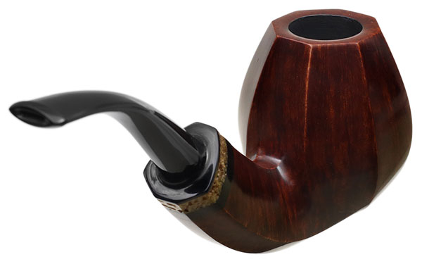 Tonni Nielsen Smooth Paneled Bent Brandy with Petrified Bone