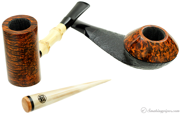 Tom Eltang 40th Anniversary Commemorative Pipe Set with Smooth Poker Partially Sandblasted Eskimo and Tamper