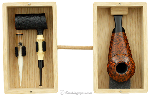 Tom Eltang 40th Anniversary Commemorative Pipe Set with Sandblasted Poker Smooth Eskimo and Tamper