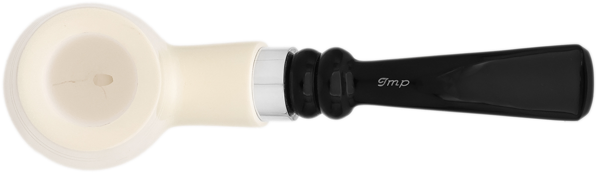 I.M.P. Meerschaum Smooth Bent Billiard with Silver (with Case)