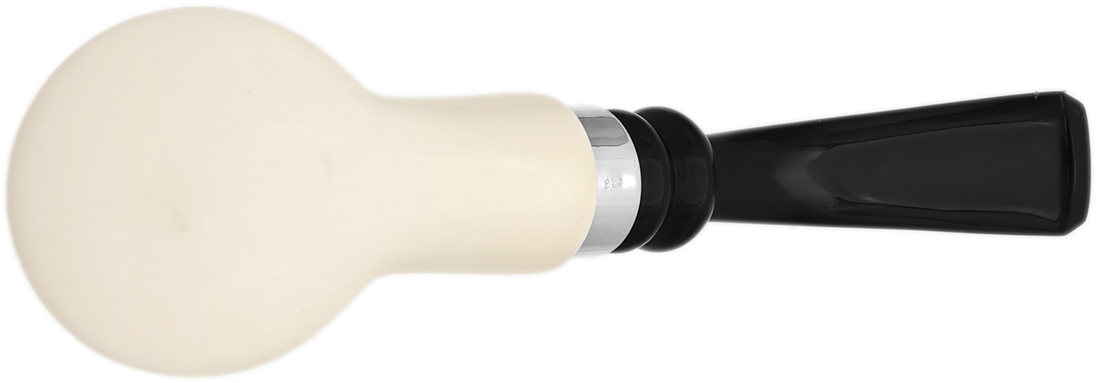 I.M.P. Meerschaum Smooth Bent Billiard with Silver (with Case)