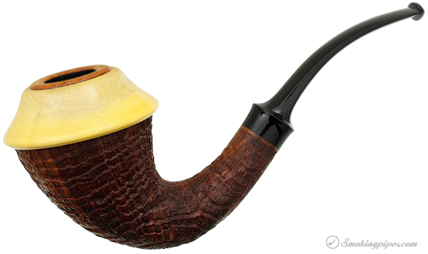 J. Alan Pipes Sandblasted Calabash with Boxwood Cap
