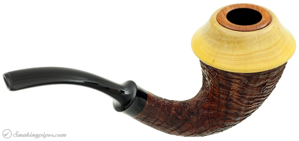 J. Alan Pipes Sandblasted Calabash with Boxwood Cap