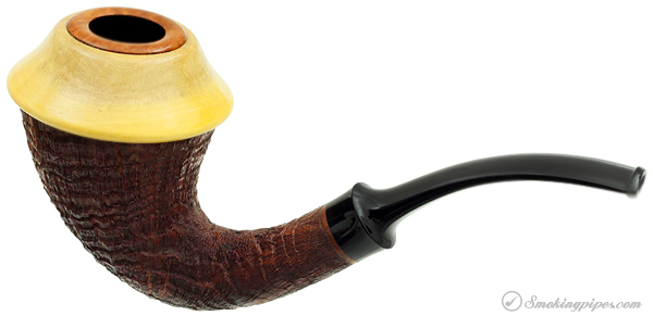 J. Alan Pipes Sandblasted Calabash with Boxwood Cap