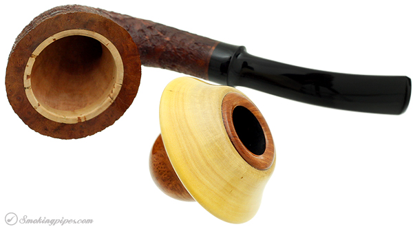 J. Alan Pipes Sandblasted Calabash with Boxwood Cap