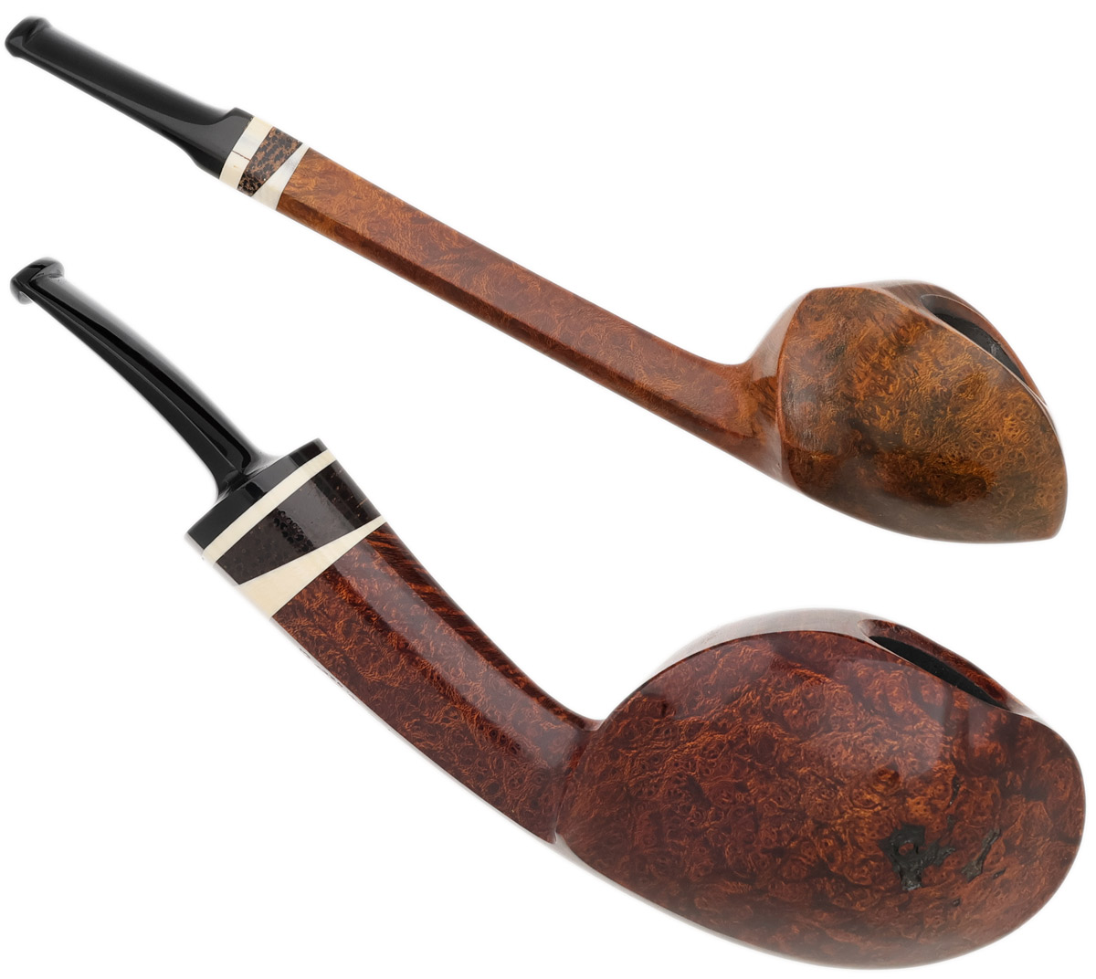 J. Alan Pipes Smooth Fugu Tokutomi Tribute with Ivorite and Black Palm (2283) (HT) (2025)