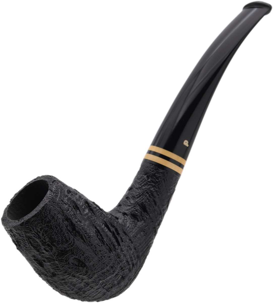 Pete Prevost Sandblasted Strawberry Wood Paolo Becker Tribute Bent Billiard with Boxwood (S)