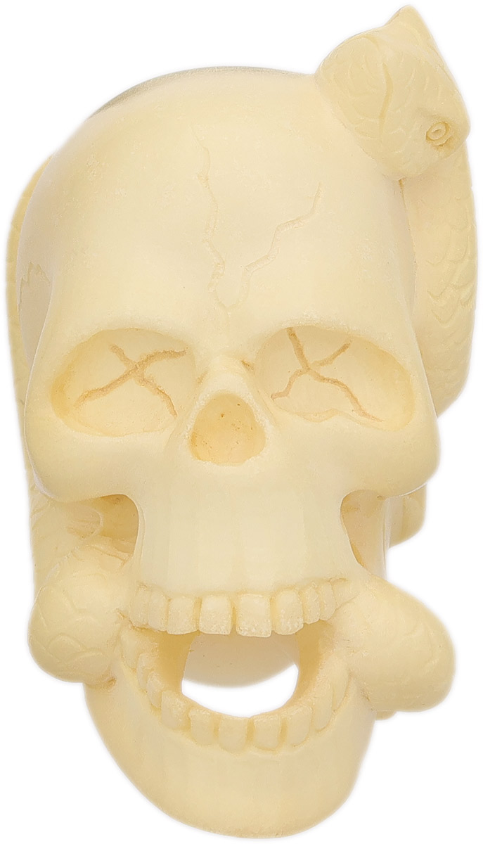 AKB Meerschaum Carved Skull with Snake (Ali) (with Case)