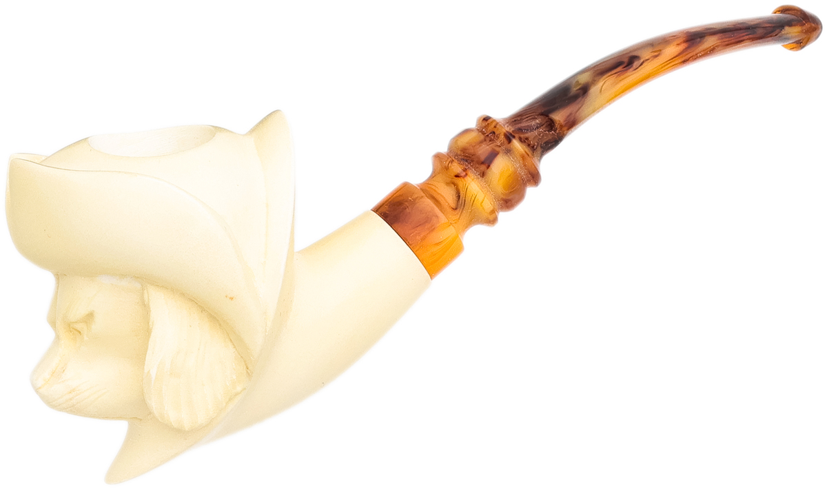 AKB Meerschaum Carved Pirate Dog (with Case)