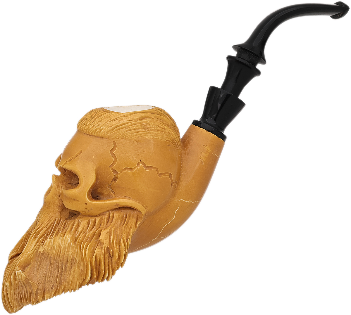 AKB Meerschaum Carved Viking Skull (Ali) (with Case)
