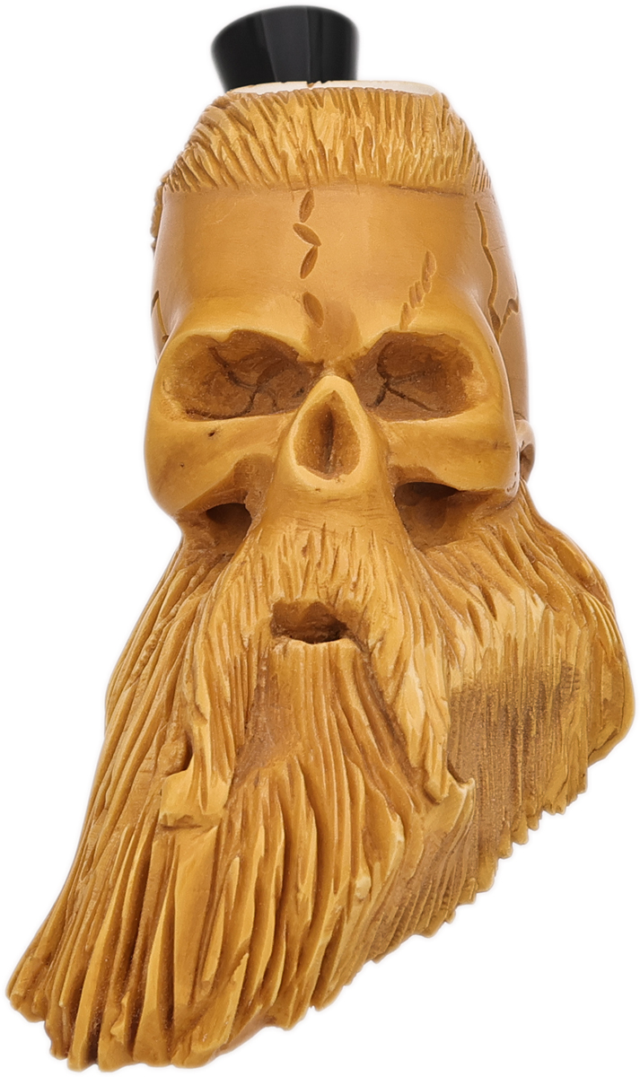 AKB Meerschaum Carved Viking Skull (Ali) (with Case)