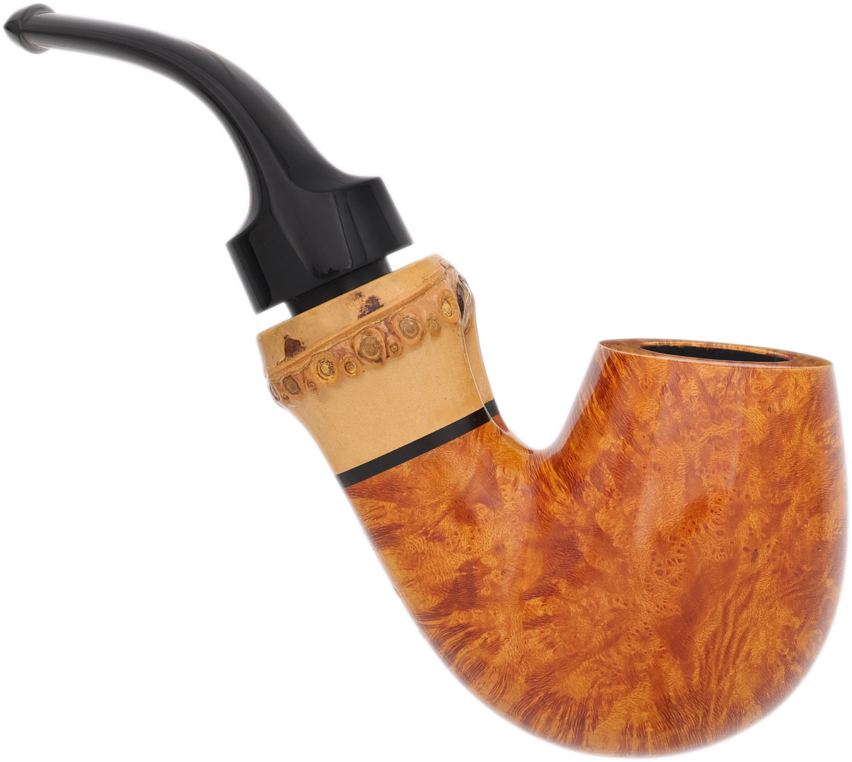 Tsuge Ikebana Smooth Peterson Tribute Bent Billiard with Bamboo (Kikuchi) (K) (043) (2025) (9mm)