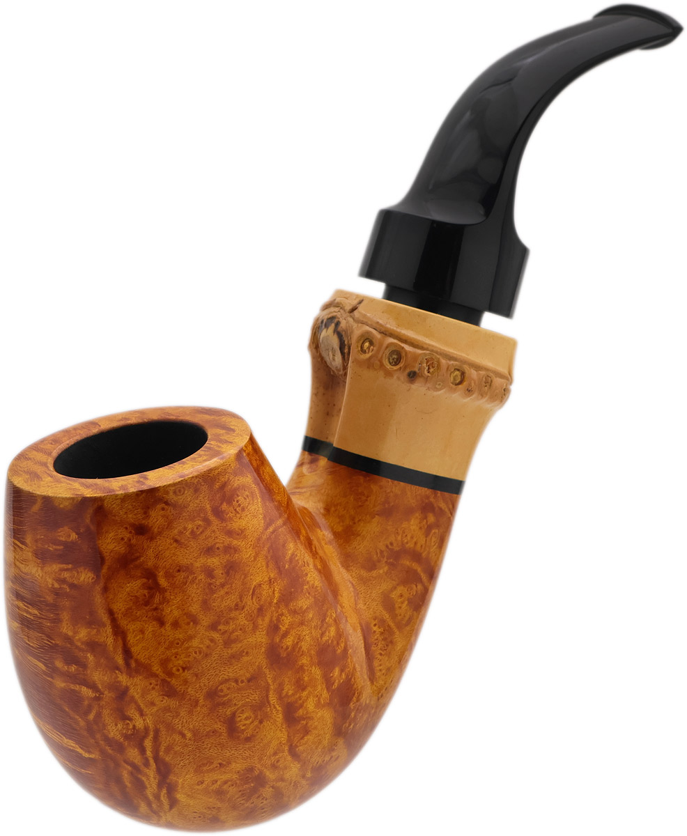 Tsuge Ikebana Smooth Peterson Tribute Bent Billiard with Bamboo (Kikuchi) (K) (043) (2025) (9mm)