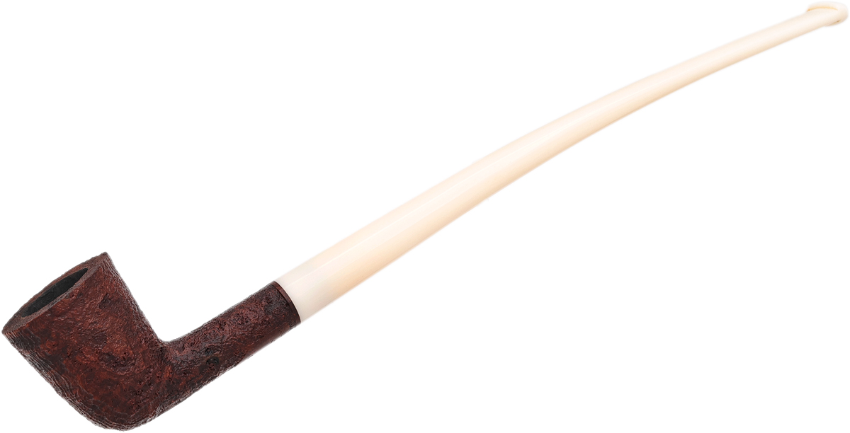 BriarWorks Classic Brown Sandblasted Churchwarden with White Stem (C61XL)