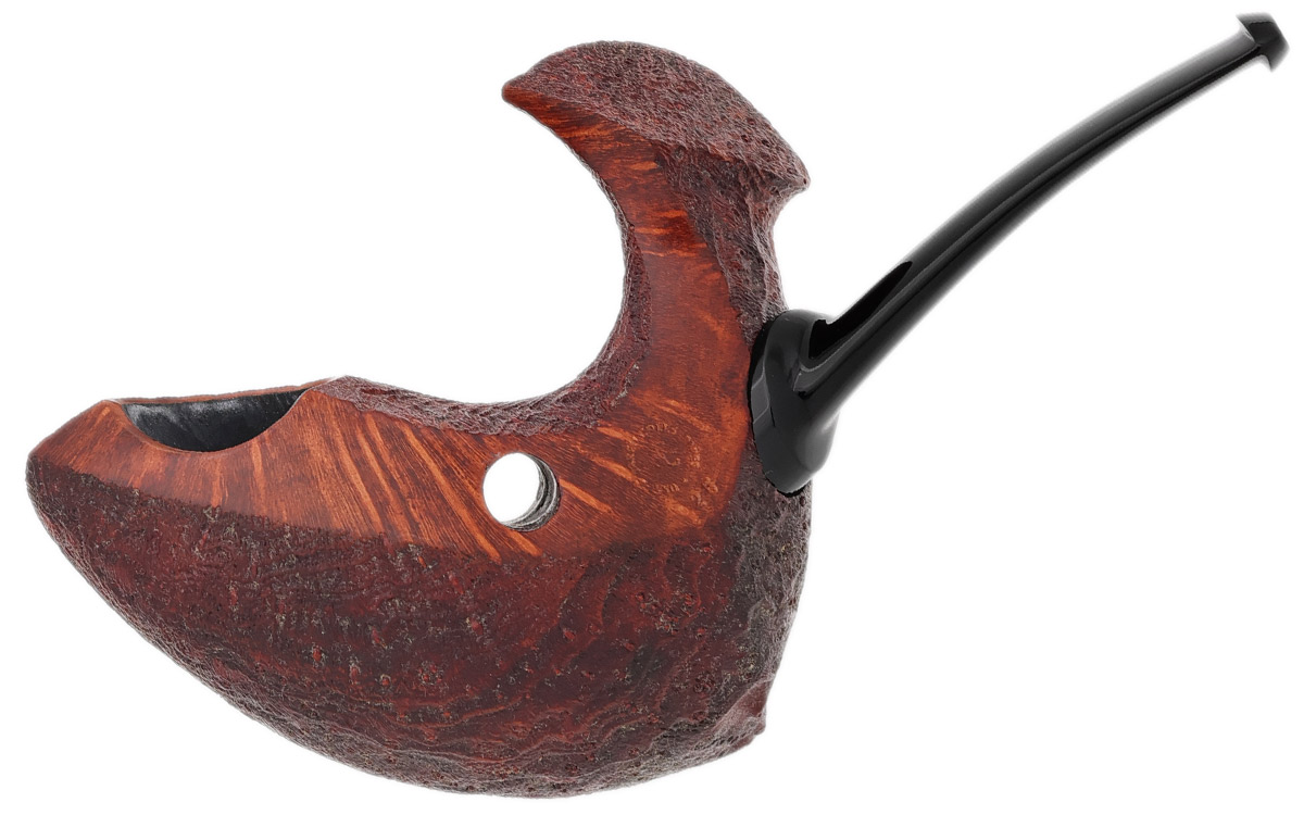 Jared Coles Partially Sandblasted Strawberry Wood Pierced Fish (with Stand)