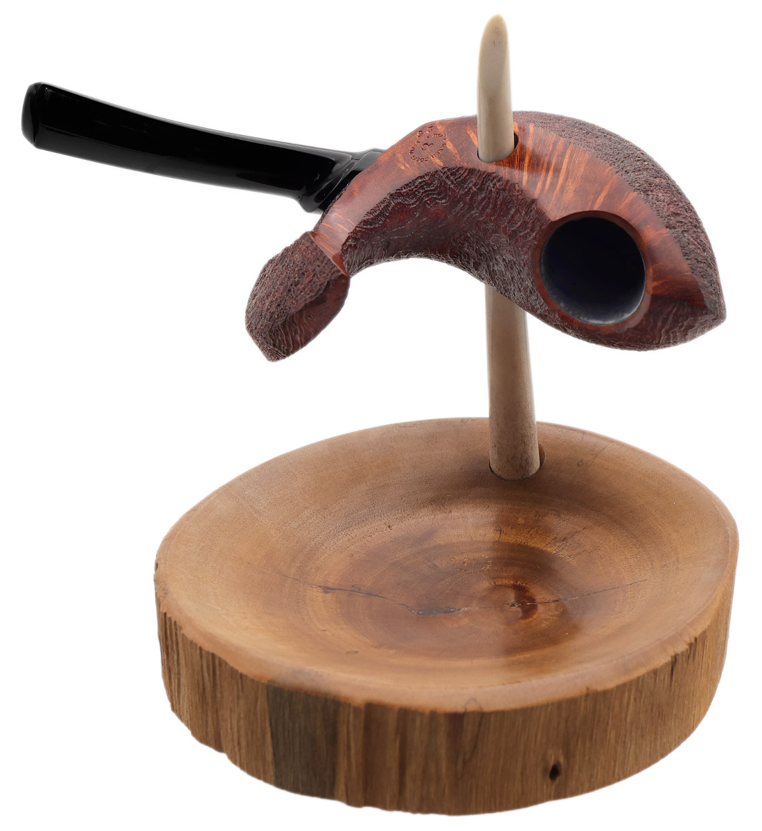 Jared Coles Partially Sandblasted Strawberry Wood Pierced Fish (with Stand)