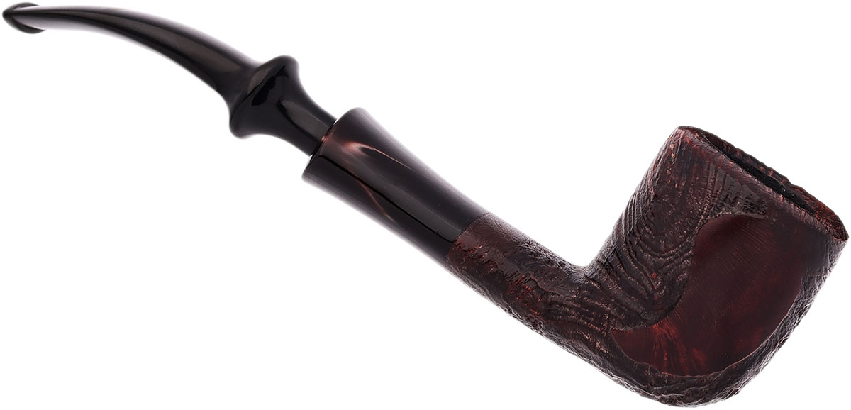 Danish Estate Danmore Partially Sandblasted Bent Billiard (3012) (Unsmoked)