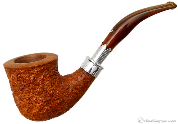 Italian Estate Ardor Ninfea Rusticated Bent Dublin with Silver Spigot (DR) (Unsmoked)