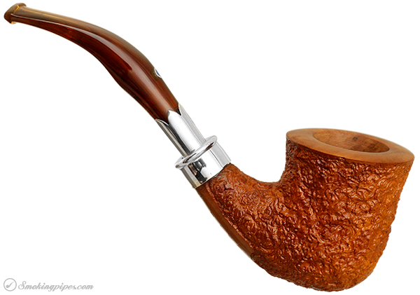Italian Estate Ardor Ninfea Rusticated Bent Dublin with Silver Spigot (DR) (Unsmoked)