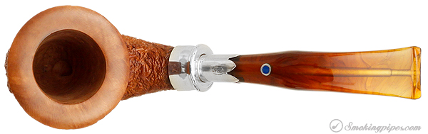 Italian Estate Ardor Ninfea Rusticated Bent Dublin with Silver Spigot (DR) (Unsmoked)