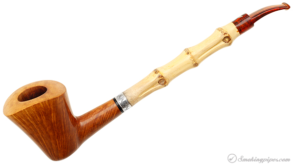 Italian Estate Luigi Viprati Fiammata Smooth Bent Dublin with Silver and Bamboo