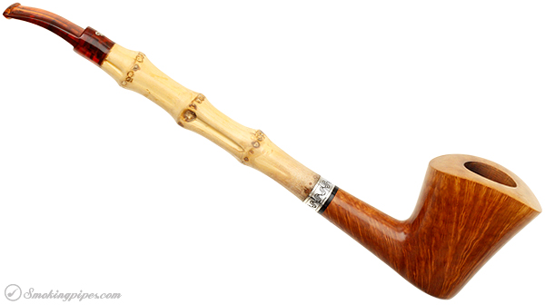 Italian Estate Luigi Viprati Fiammata Smooth Bent Dublin with Silver and Bamboo