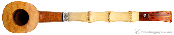 Italian Estate Luigi Viprati Fiammata Smooth Bent Dublin with Silver and Bamboo