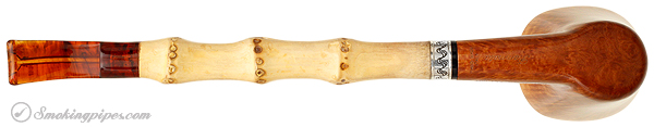 Italian Estate Luigi Viprati Fiammata Smooth Bent Dublin with Silver and Bamboo
