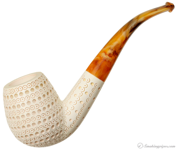 Misc. Estate Unknown Meerschaum Lattice Bent Billiard (Unsmoked)
